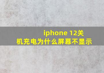 iphone 12关机充电为什么屏幕不显示